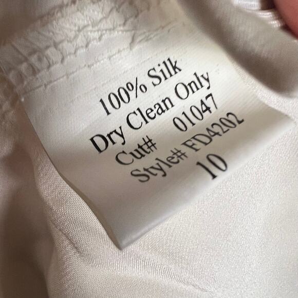 Vintage True Meaning Ivory Silk Floral Printed Ruffled Asymmetric Skirt Size 10 - Picture 10 of 10